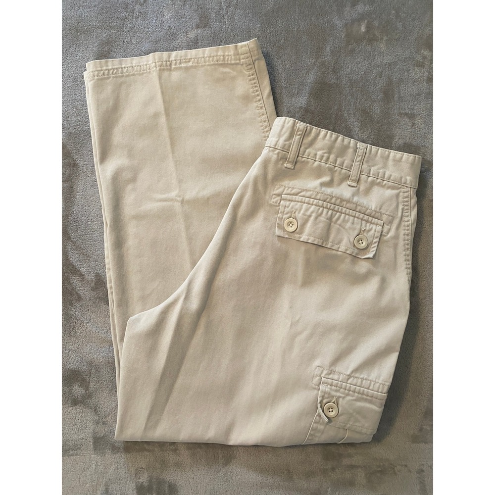 Arizona Cargo Pants 38x30 Khaki Tan Relaxed Straight Leg Cotton Utility Skater - Picture 1 of 10